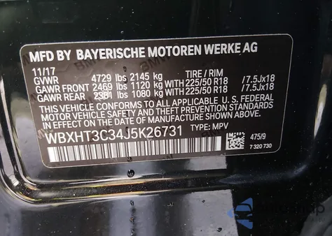 2018 BMW X1 xDrive28I z USA, uszkodzony, nr VIN WBXHT3C34J5K26731